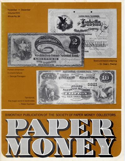 Paper Money - Vol. XVIII, No. 6 - Whole No. 84 - November - December 1979 |  SPMC